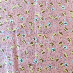 VTG Ditsy Floral Fabric Peach Pink Flower Ditsy Cotton Craft Quilt Retro 4 YDS
